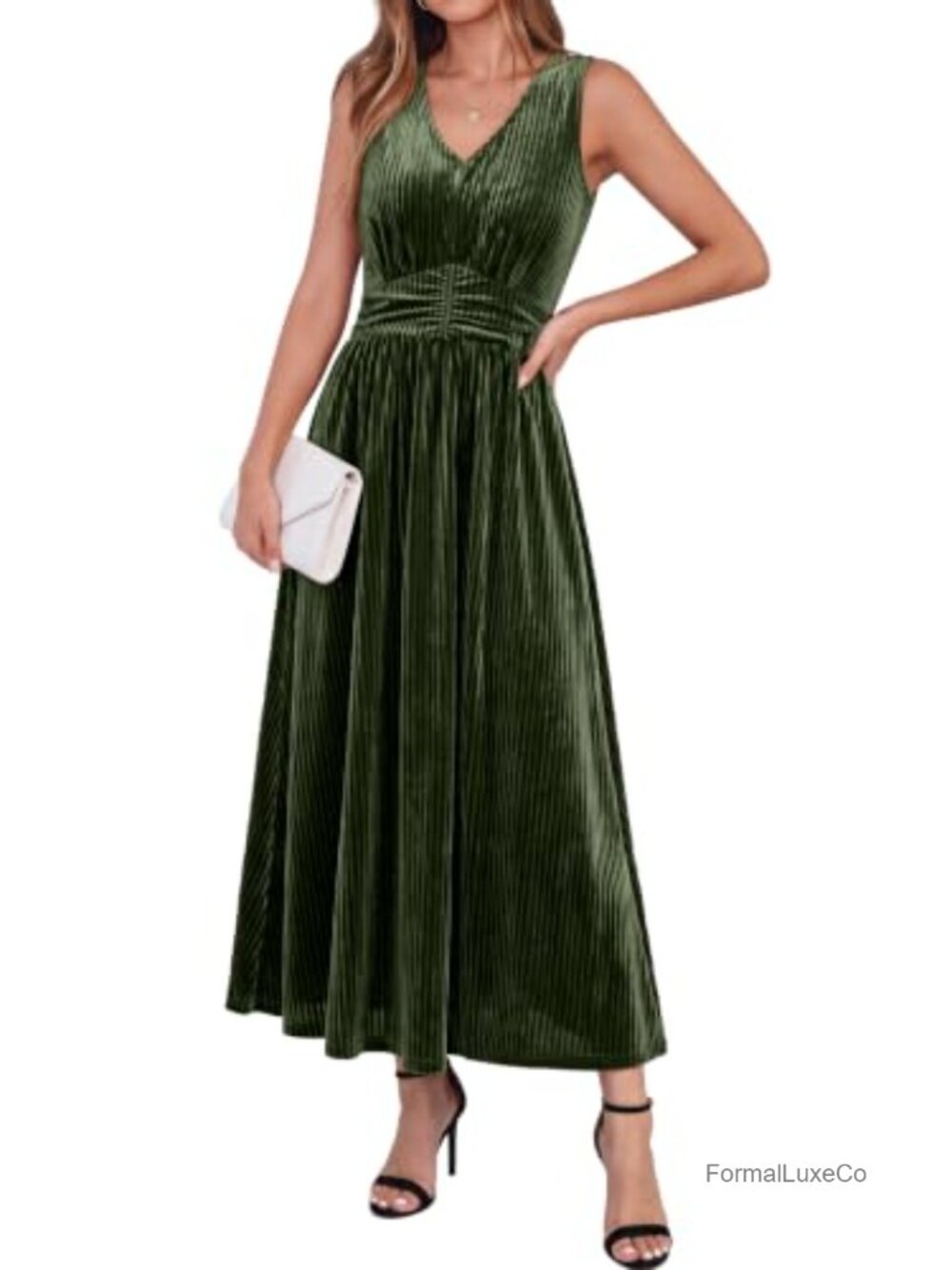 Sleeveless Velvet Maxi Dress Wedding Guest Cocktail Formal